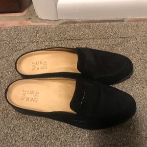 Naturalizer black suede mules, size 7.5
